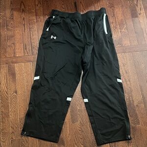 Under Armour Black Sweat Pants with White Logo Trim